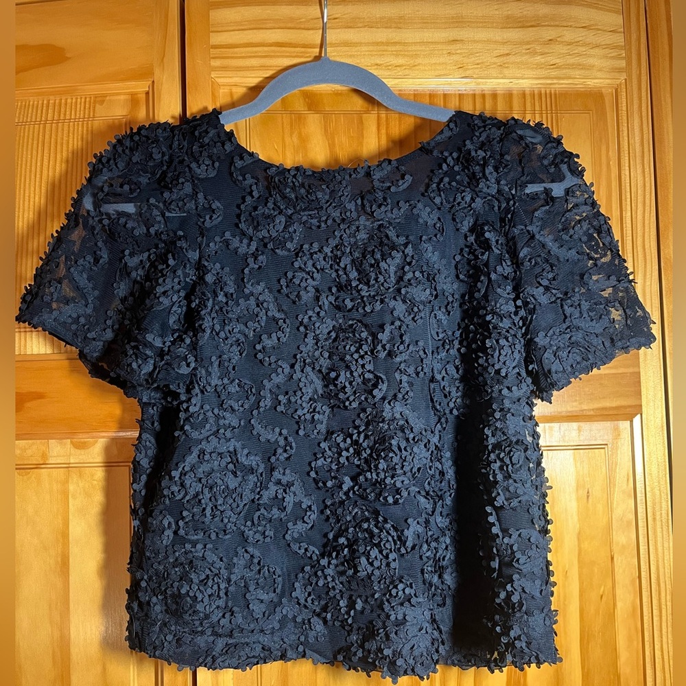 Loft black short sleeve blouse
